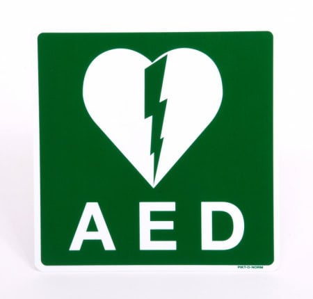 Sticker AED pictogram vierkant (10x10cm)