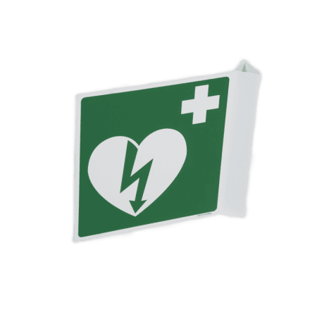 Bordje AED pictogram haaks 20x20 cm