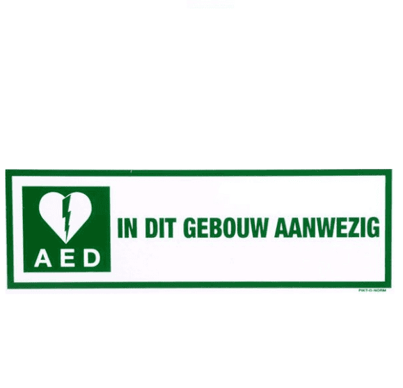 Sticker AED in dit gebouw aanwezig